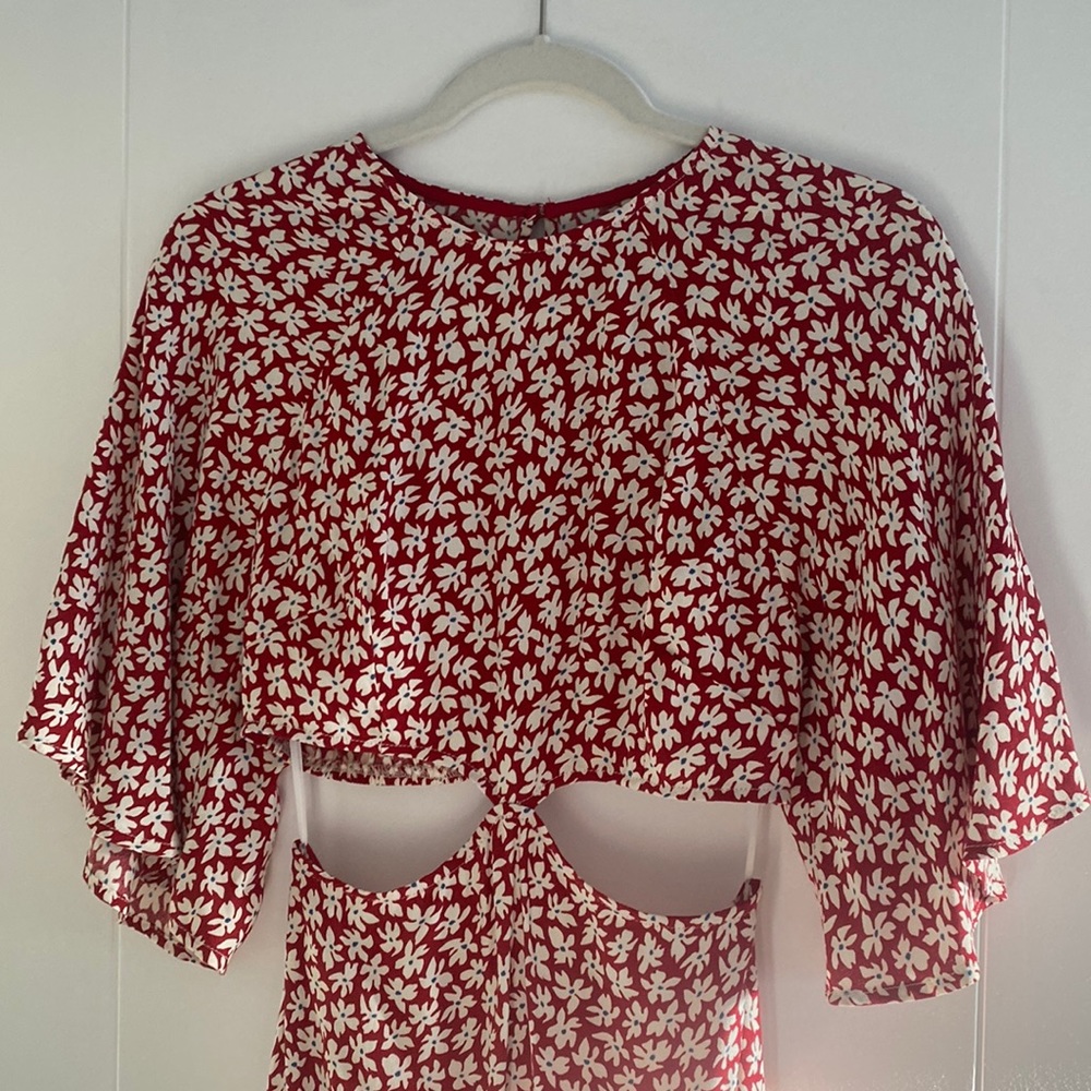 Reformation Red Floral Dress